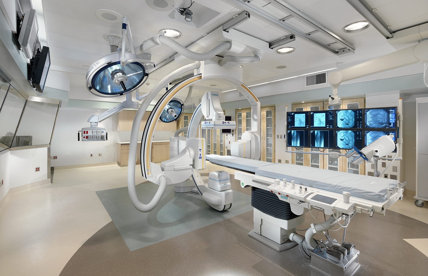 The new Hybrid OR Cath Labs for Stanford Hospital creates state-of-the-art hybrid interventional radiology/neurosurgical operating rooms used for cardiac catheterization, angiography, and neurosurgery.